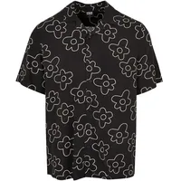 URBAN CLASSICS Viscose Aop Resort Kurzarmhemd Black Flower 2XL