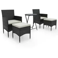vidaXL Garten-Bistro-Set 5-tlg. Schwarz