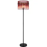 GLOBO Stehlampe Retro Stehleuchte Glasstäbe brombeer rot Wohnzimmerlampe Schlafzimmerleuchte, 1x E27, DxH 38 x 152 cm