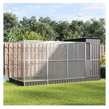 vidaXL Voliere mit Erweiterung 416 x 203 x 216 cm silber
