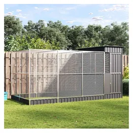vidaXL Voliere mit Erweiterung 416 x 203 x 216 cm silber
