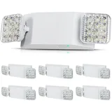 Vevor 6er-Pack kommerzielle Notbeleuchtung, 3 W, weiße LED-Notausgangsbeleuchtung mit 180-Minuten-Backup-Batterie, verstellbarer 2-LED-Quadratkopf, Decken- oder Wandmontage für Stromausfälle