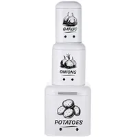 Relaxdays Zwiebeltopf 3er Set weiß