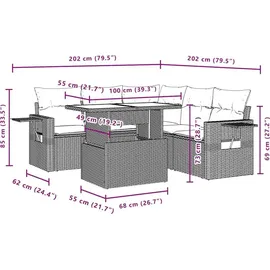 vidaXL Gartensofa-Set 6-tlg. grau