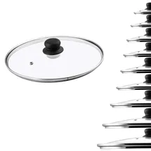 Glasdeckel, Topfdeckel Ø26 cm, hitzebeständig, mit Dampfloch, und Kunststoffg...