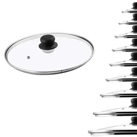 Glasdeckel, Topfdeckel Ø26 cm, hitzebeständig, mit Dampfloch, und Kunststoffg...