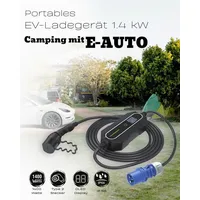 EM2GO Portabler AC Charger 1.4kW 6A fixiert , CEE Blau ideal für Camping !