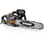 DOVAMAN Elektro-Kettensäge 2400W Werkzeugloses Ein-Schritt-Spannen, 40cm Schiene und 2 Ketten orange
