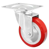 Wagner Soft-Lenkrolle - Ø 60 mm, Stahl verzinkt, rot/weiß,