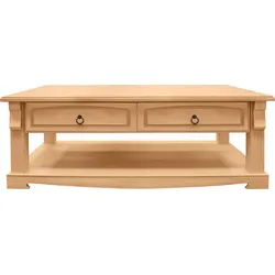 Couchtisch HOME AFFAIRE "Anna", beige (natur), B:120cm H:45cm T:65cm, Tische, mit 2 Schubladen aus massiver Kiefer