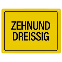 Trendaffe Metallschild XL mit Spruch: Zehnunddreißig