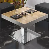 GGM Möbel Bistro Loungetisch 60 x 60 x 41 cm Eiche/Edelstahl