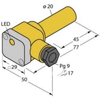 Turck Sensor nicht bündig PNP, Schließer NI12U-K20SK-AP6X