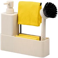 ELUNO Spülbecken Organizer 20,5 x 22,5 x 6,5 cm Farbe Beige/Weiß