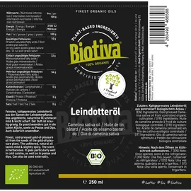Biotiva Leindotteröl kaltgepresst Bio 250 ml