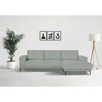 Ecksofa OTTO HOME "Polsterecke Oland, Struktur, Flachgewebe, Luxus-Microfaser, Boucle", blau (sapphire), B:280cm H:85cm T:152cm, 100% Polyester, Sofas, Ecksofa, L-Form, 280 cm, Wellenunterfederung, Skandi-Design, Metallfüße