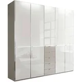 Novel Drehtürenschrank 250 x 236 x 58 cm Grau/Weiß