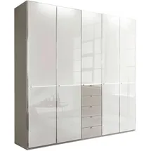 Novel Drehtürenschrank 250 x 236 x 58 cm Grau/Weiß
