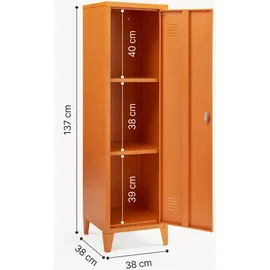 [en.casa] Einzelspind Kurikka 137 x 38 x 38 cm Orange