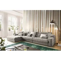 KAWOLA Sofa LANA Ecksofa Cord steingrau Recamiere links