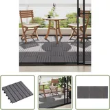 The Living Store - Terrassenfliesen 10 Stk. Grau 30 x 30 cm Massivholz Akazie - Gartenmöbel - Terrassendielen - Holzteile - Outdoor Dekoration