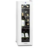 Klarstein Shiraz 12 Slim Uno Weinkühlschrank 1 Zonen Getränkekühlschrank Klein, Freistehender Kleiner Weinschrank, 32L Wein-Kühlschrank mit Glastür, Flaschenkühlschrank, Wine Fridge Flaschen