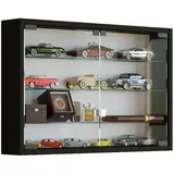 Vitrinenschrank Glas Wandschrank Vitrine Sammlervitrine Hängeschrank schwarz