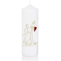 Wiedemann Kerzen Hochzeitskerze verziert 240 x 80 mm, mit individueller Namensverzierung