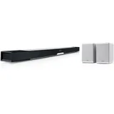 Teufel CINEBAR LUX Surround 5.0 Set - Soundbar mit Kabellosen Aktiv Rear-Speaker, Dolby Audio, W-LAN, Bluetooth, Multiroom, 4K-Pass-Through, Dynamore 3D, HDMI 3D ARC CEC - weiß
