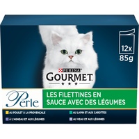 Gourmet Perle Katzenfutter, Mahlzeiten für erwachsene Katzen, 4 x 85 g, Größe & Geschmack wählbar – 12 Stück (48 Frischebeutel)