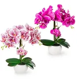 Kunstorchidee PASCH® Orchidee künstlich wie echt (40cm) in Hochglanz-Keramiktopf Orchidee, PASCH