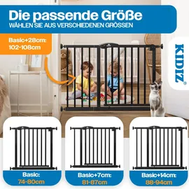 Kidiz Treppenschutzgitter 94 cm x 75 cm x 3 cm Schwarz