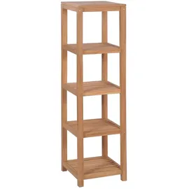 vidaXL Badregal mit 4 Böden Massivholz Teak 42x42x165 cm