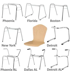 Stapelstuhl mit Schale "London" und Chromgestell