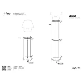 FARO Bodenständer 79cm Metall schwarz