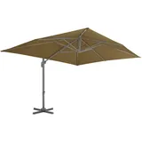 vidaXL Ampelschirm mit Aluminium-Mast 400 x 300 cm Taupe