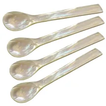 Edzard Eierlöffel Perlmuttlöffel 4er Set Perlmuttfarben gerade Ecken