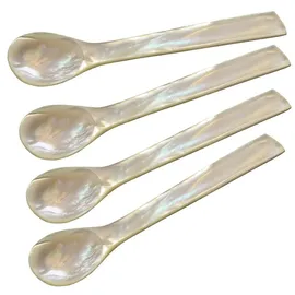 Edzard Eierlöffel Perlmuttlöffel 4er Set Perlmuttfarben gerade Ecken
