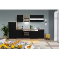 Respekta Küchenzeile 280 cm Schwarz