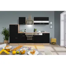 Respekta Küchenzeile 280 cm Schwarz