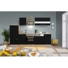 Respekta Küchenzeile 280 cm Schwarz