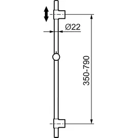 MORA ARMATUR Mora Cera S5 Wandstange 790 mm höhenverstellbar Chrom
