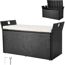 Vevor Gartenbank 125 x 55 x 70 cm Schwarz/Silber
