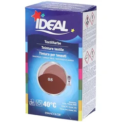 Ideal® Mini Textilfarbe No08 Rotbraun für Baumwolle, Leinen, Jute & Viskose