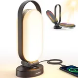 Jeebel Campinglampe Solar, LED Solar Camping Laterne mit 5000mAh Notstrom Ladegerät, 4 Modi, Dimmbar Touch, IP55, Zeltlampe & Solarleuchte für Outdoor, Stromausfälle, Wandern, Notfall (Schwarz)