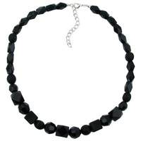 Gallay Perlenkette Kette Perle schwarz-facettiert (1-tlg) schwarz