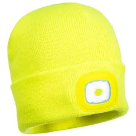 PORTWEST BEANIE MIT LED LEUCHTEN, Größe: Einheitsgröße, Farbe: Gelb,