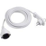 Meister Craft Meister Schutzkontakt-Verlängerung - Extraflacher Stecker - 5 m Kabel - weiß - IP20 Innenbereich / Verlängerungskabel mit Kinderschutz / Schuko-mit Flachstecker / Stromkabel / 7432530