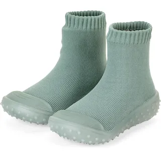 Sterntaler Adventure-Socks uni - Unisex Kindersocken mit transparenter profilierter Gummisohle - Adventure Socks einfarbig - steingrün, 30