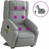 vidaXL Massagesessel mit Aufstehhilfe Stoff 95 x 99 x 95 cm Hellgrau elektrisch